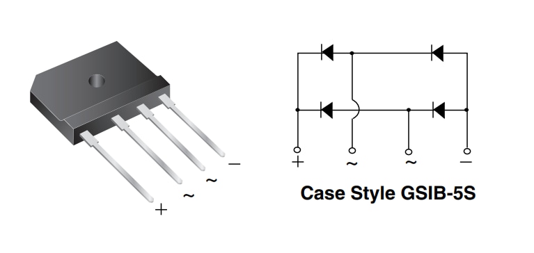 Application Circuit Diagram - Vishay General Semiconductor LVE2580E Low VF Single In-Line Bridge Rectifier